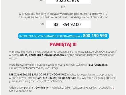 Informacja Powiatowej Stacji Sanitarno-Epidemiologicznej w Cieszynie