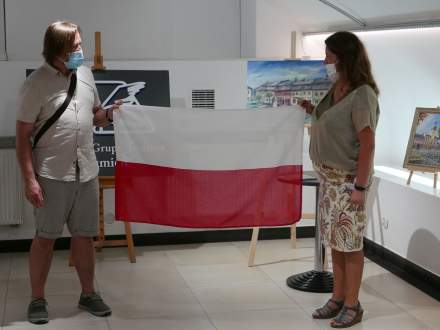Wizyta przedstawicieli Gminy Rabča - przekazanie polskiej flagi