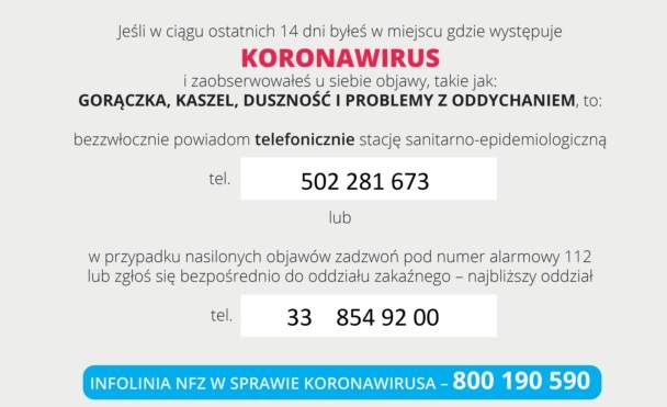 Informacja Powiatowej Stacji Sanitarno-Epidemiologicznej w Cieszynie