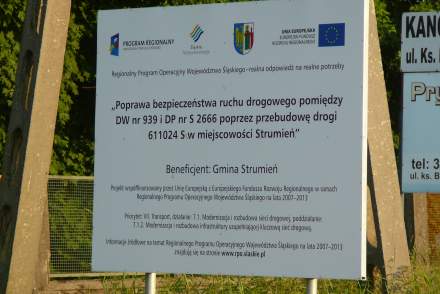 Poprawa bezpieczeństwa ruchu drogowego pomiędzy DW nr 939 i DP nr S 2666 poprzez przebudowę drogi 611024 S w miejscowości Strumień.