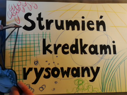 Strumień kredkami rysowany