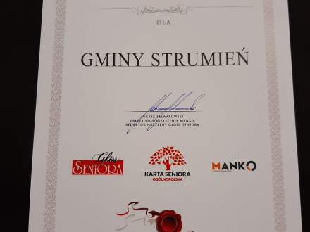 Certyfikat Gmina Przyjazna Seniorom