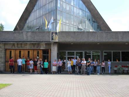 Powitanie pielgrzymów w Drogomyślu