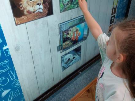 Interaktywny monitor zakupiony w ramach projektu "Cyfrowi Eksperci" - zajęcia w przedszkolu z wykorzystaniem nowego sprzętu