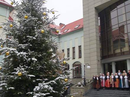 Choinka ze Strumienia przed kurią!