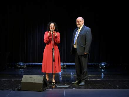 Burmistrz Strumienia Anna Grygierek i Przewodniczący Rady Miejskiej Czesław Greń