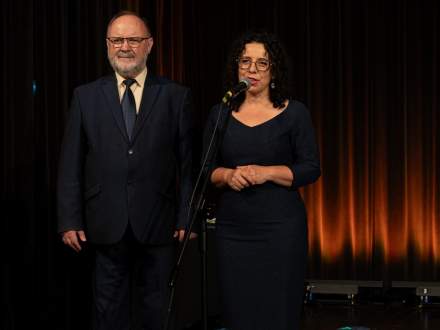 Przewodniczący Rady Miejskiej Czesław Greń i burmistrz Strumienia Anna Grygierek