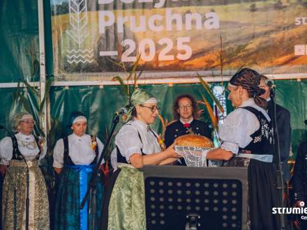 Dożynki Gminne w Pruchnej - przekazanie chleba