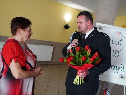 Życzenia składa Prezes OSP Marcin Glet