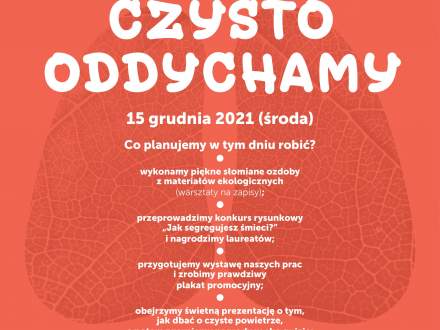 Czysto oddychamy - Plakat świetlica w Bąkowie