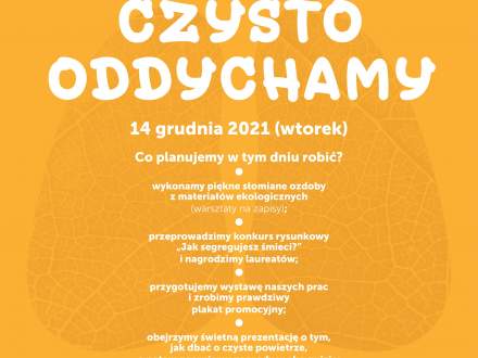 Czysto oddychamy - Plakat świetlica w Drogomyślu