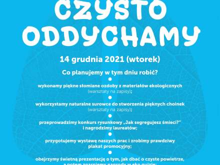 Czysto oddychamy - Plakat świetlica w Pruchnej