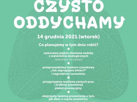 Czysto oddychamy - Plakat świetlica w Zabłociu