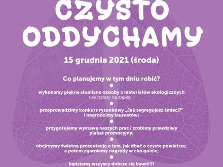 Czysto oddychamy - Plakat świetlica w Zbytkowie