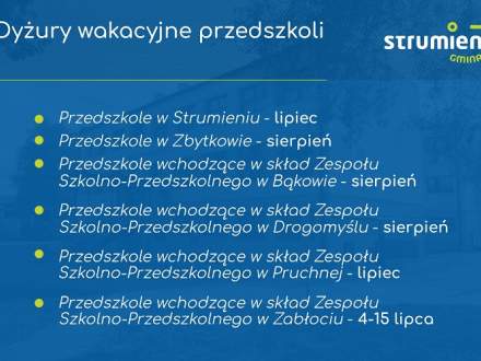 Grafika- dyżury wakacyjne przedszkoli