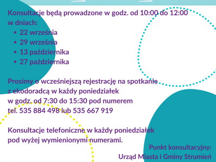 Plakat - terminy dyżurów