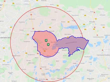 Mapa obszaru zapowietrzonego oraz zagrożonego do rozporządzenia Wojewody Śląskiego z dnia 28.04