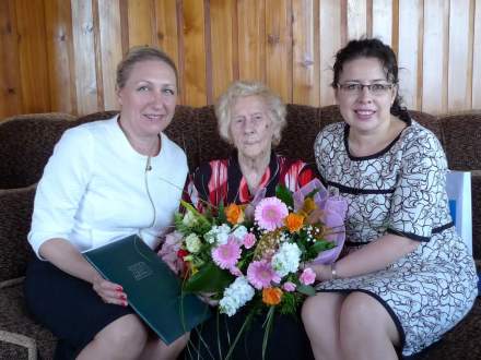 Burmistrz Strumienia i Przedstawicielka Zakładu Ubezpieczeń Społecznych u Pani Elżbiety Klisz