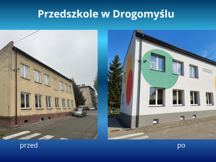 Przedszkole w Drogomyślu przed i po