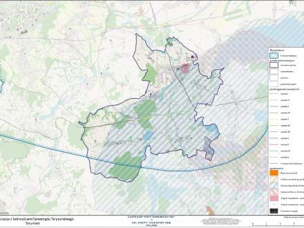 Aktualne, wstępnie określone przebiegi linii KDP w gminie Strumień