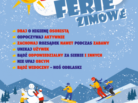 Bezpieczne ferie zimowe plakat
