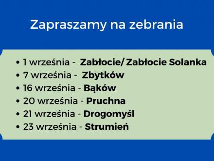 Zapraszamy na zebrania
