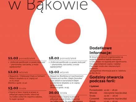 Ferie zimowe 2019 - świetlica w Bąkowie