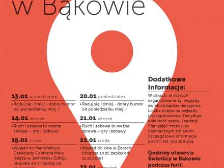 Ferie 2020- świetlica w Bąkowie