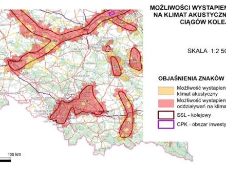 Możliwość wystąpienia oddziaływań na klimat akustyczny na obszarze ciągów kolejowych