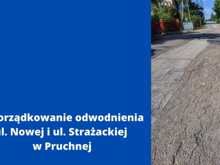 Uporządkowanie odwodnienia ul. Nowej i ul. Strażackiej w Pruchnej
