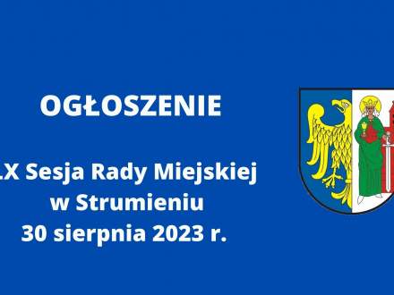 Ogłoszenie o sesji 30 sierpnia 2023 r.