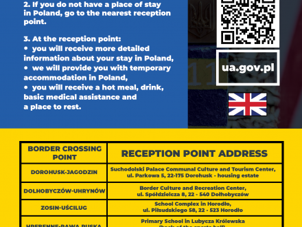 ulotka informacyjna w języku angielskim