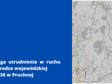 Uwaga utrudnienia w ruchu na drodze wojewódzkiej nr 938 w Pruchnej