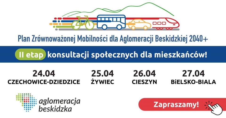 II etap konsultacji społecznych Planu Zrównoważonej Mobilności dla Aglomeracji Beskidzkiej