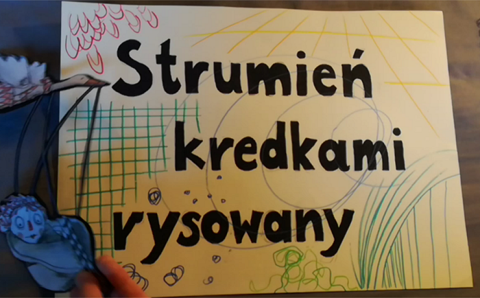 Strumień kredkami rysowany