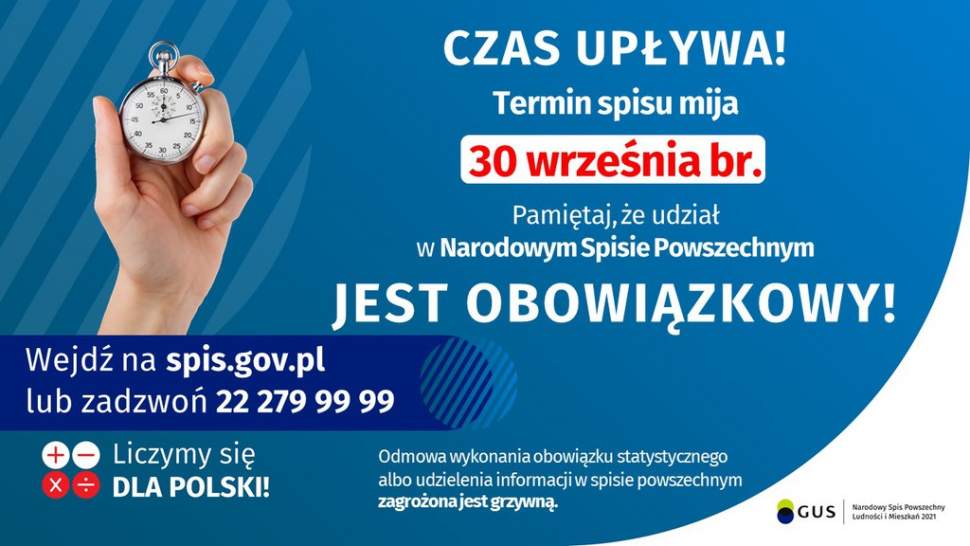 Czas upływa, termin spisu mija 30 września