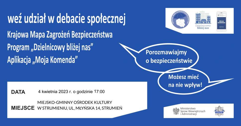 Zapraszamy na debatę społeczną "Porozmawiajmy o bezpieczeństwie"