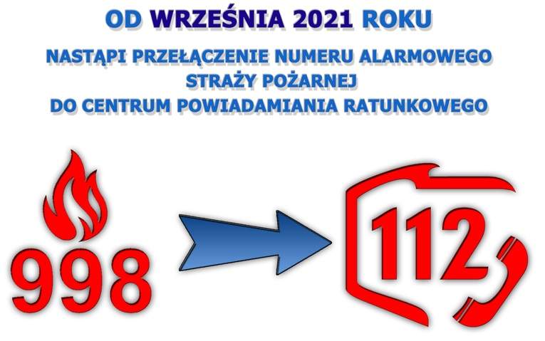 Od września 2021 nasąpi przełączenie numeru alarmowego Straży Pożarnej do Centrum Powiadamiania Ratunkowego