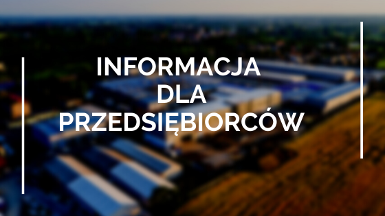 Informacja dla przedsiębiorców