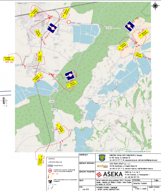 Mapka zamknięcie ul. Bielskiej Chybie