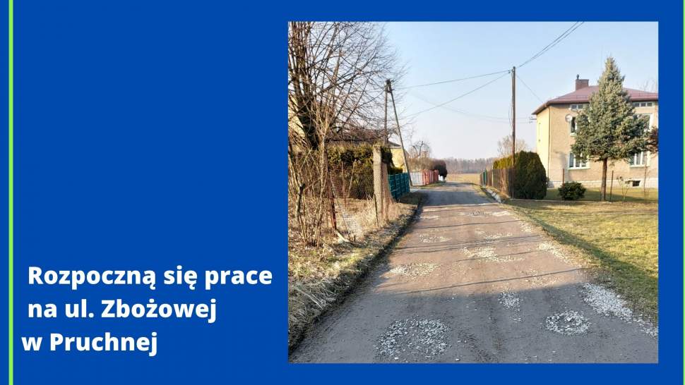 Rozpoczną się prace na ul. Zbożwej w Pruchnej - grafika