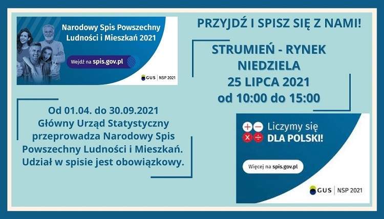 Mobilny Punkt Spisowy na rynku w Strumieniu