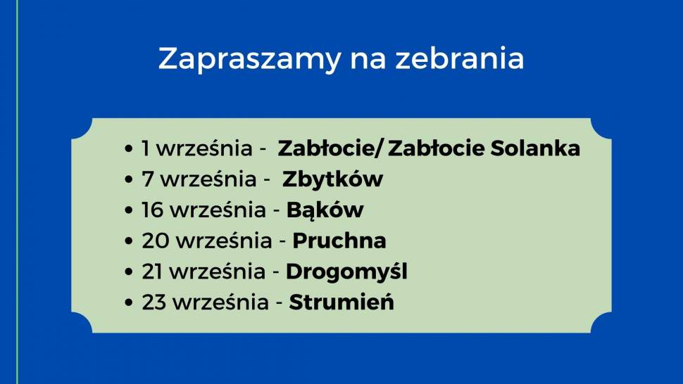 Zapraszamy na zebrania