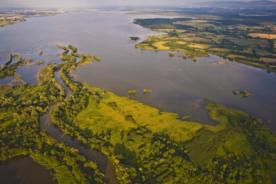 Zbiornik Goczałkowicki w rejonie ujścia Wisły z lotu ptaka A.Siudy