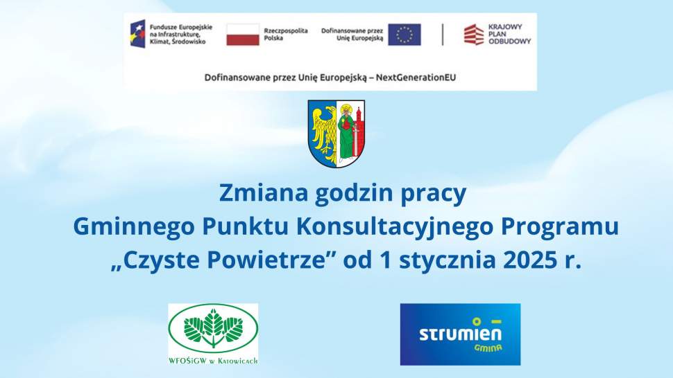 Zmiana godzin pracy punktu "Czyste Powietrze"