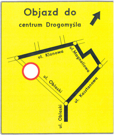 Objazd do centrum Drogomyśła
