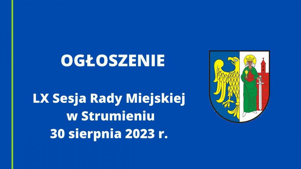 Ogłoszenie o sesji 30 sierpnia 2023 r.